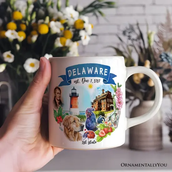 Artistic Delaware State Themes and Landmarks Mug {2}