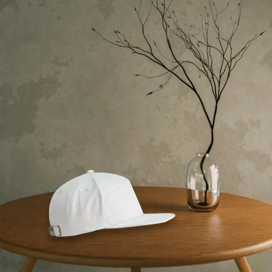 1 Count Stylish Hybrid Flat Bill Cap 100 Percent Cotton Twill with Adjustable Strap Back Light Khaki {6}