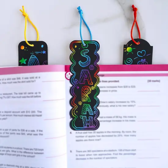 48 Sets 6 Styles Magic Color Scratch Bookmarks Making Craft Kits {6}