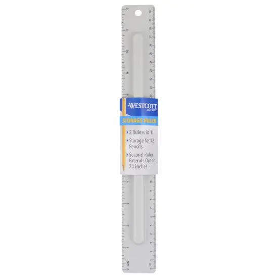 2-Piece 12" Ruler with Pencil Storage {1}