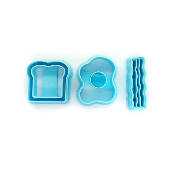 Breakfast Clay Cutters, 3 pc, Bacon Fried Egg & Toast Slice, Adorabilities {3}