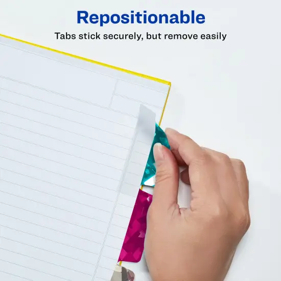 Avery Margin Ultra Tabs, 2.5" x 1", Holographic Jewel Tone Prism Designs, 32 Repositionable Sticky Tabs (2 Pack of 74147) {3}