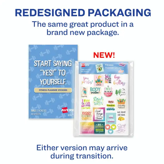 Avery Fitness Planner Stickers Pack, 1,362 Stickers, Health and Fitness Sticker Sheets (6787) {2}