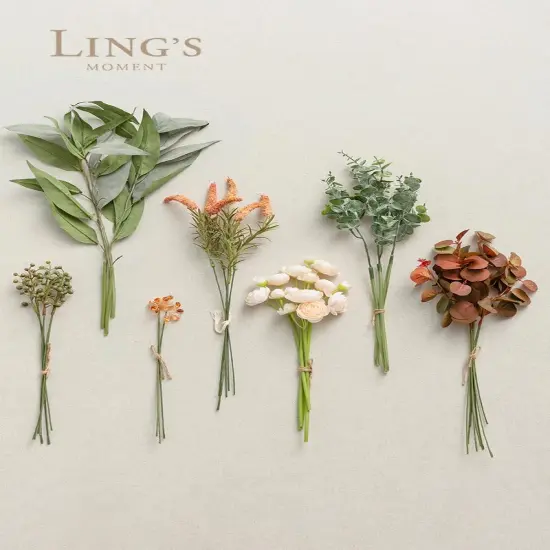 33pcs Artificial Greenery Stems - Amber & Green {3}