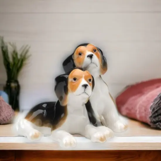 Ceramic Beagle Dogs Figurine, Home D&eacute;cor, Gift for Her, Gift for Mom, Kitchen D&eacute;cor, Dog Lover Gift, Pet Loss Gift {1}