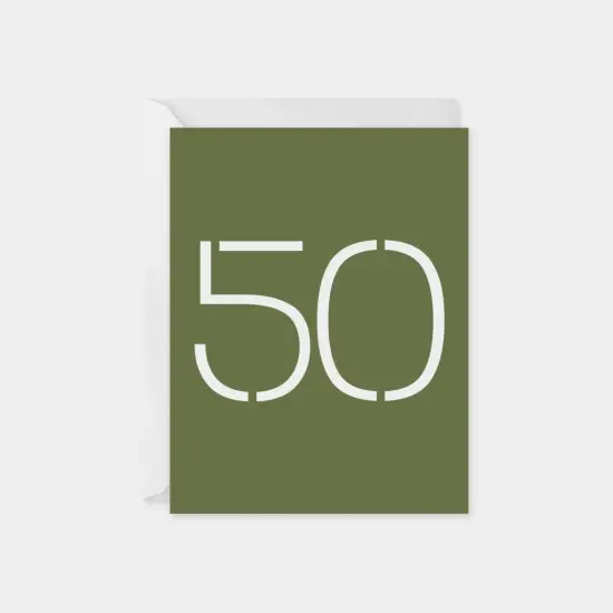 Age 50 Stencil Birthday Card {1}