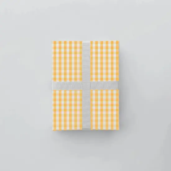 Yellow Vintage Gingham Gift Wrap {3}