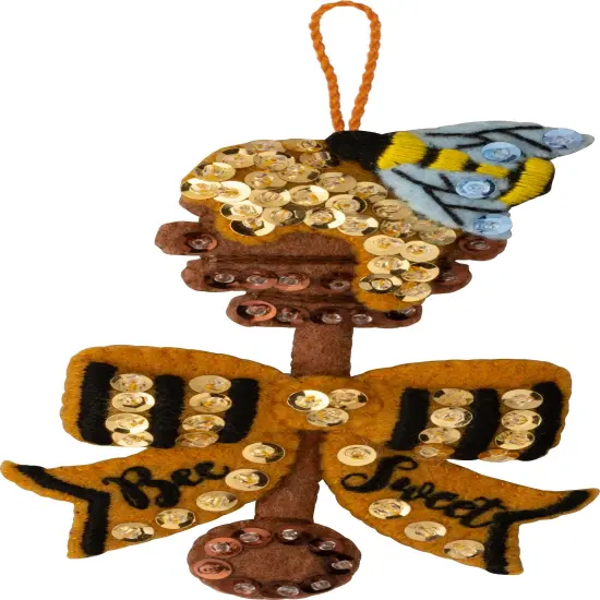 Bucilla Felt Ornaments Applique Kit Set Of 4-Beehive Bliss {6}