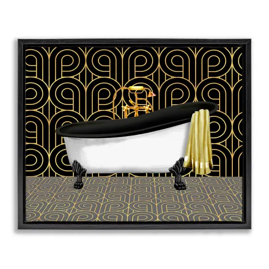Stupell Industries Bathroom in Deco Style Floating Frame Design by Conrad Knutsen {1}