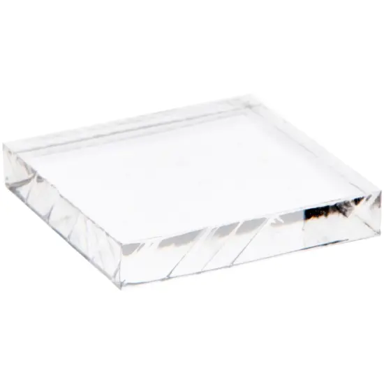 Plymor Clear Acrylic Square Standard-Edge Display Base, 1.25" W x 1.25" D x 0.25" H {2}