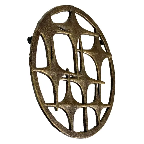 Cast Iron Stars Trivet – Bronze Finish, 8" Round, Mid Century Modern Style {3}