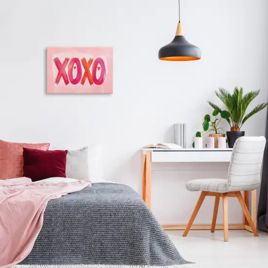Stupell Industries Pink XOXO with Hearts Canvas Design by LSR Design Studio {2}