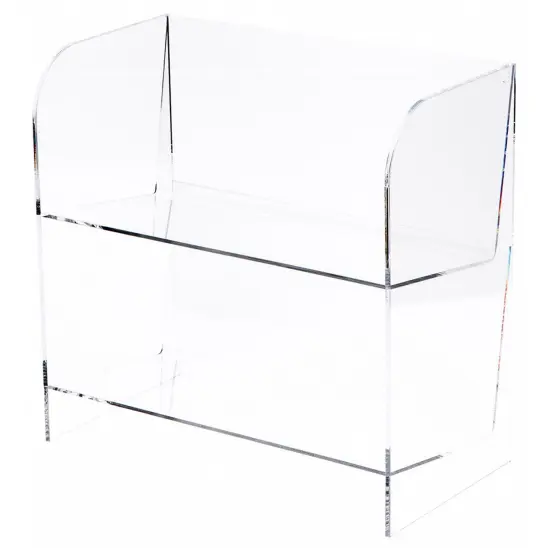 Plymor Clear Acrylic 2-Level 58-CD Display Shelves, 11.75" W x 6.5" D x 12" H {2}