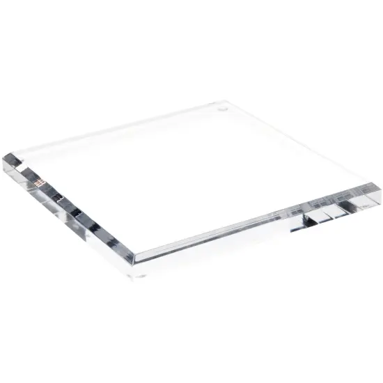 Plymor Clear Acrylic Square Beveled Display Base, 8" W x 8" D x 0.75" H {2}