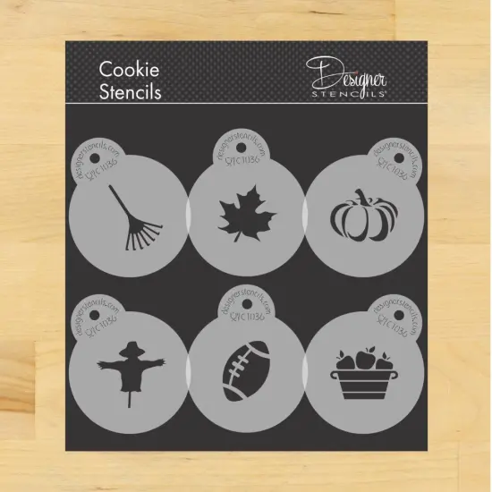 Fall Autumn Season Cookie & Cupcake Top Stencil Set | C1036 by Designer Stencils | Cookie Decorating Tools | {1}
