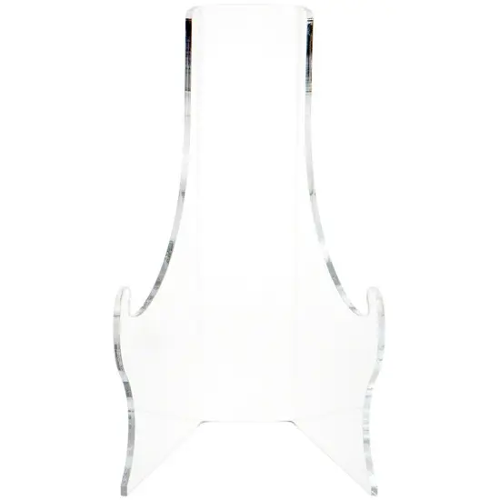 Plymor Clear Acrylic Elevated Flat Back Easel With Deep Support Ledges, 10.5" H x 6.375" W x 6.25" D {2}
