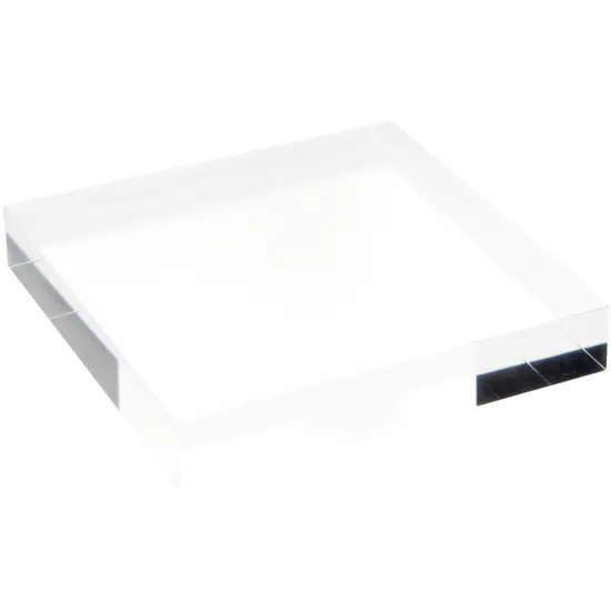 Plymor Clear Polished Acrylic Square Display Block, 1" H x 6" W x 6" D {2}