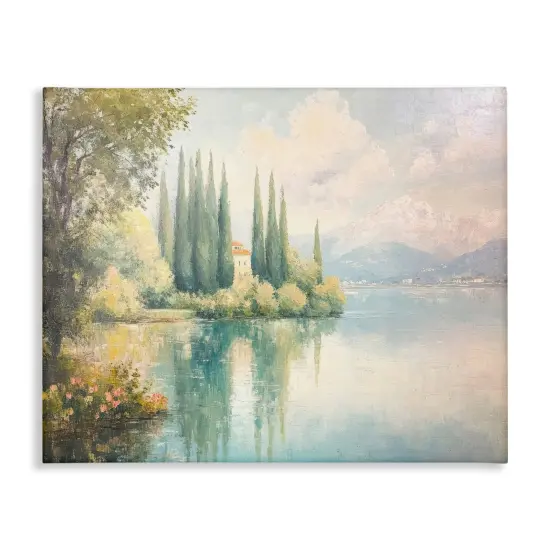 Stupell Industries Lakeside Mansion View Canvas Design by Petal Prints Design {1}