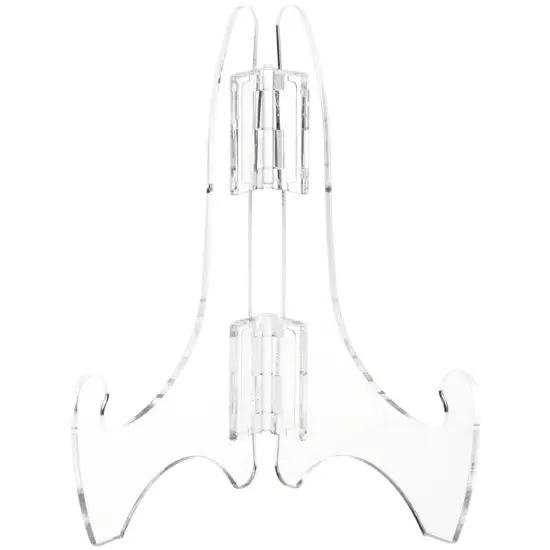 Plymor Clear Acrylic Adjustable Folding Display Easel, 6" H x 4" D (For 9" Plates) {2}