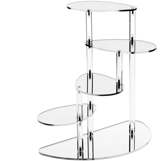 Plymor Mirrored Acrylic 4-Shelf Spiral Display Riser {2}