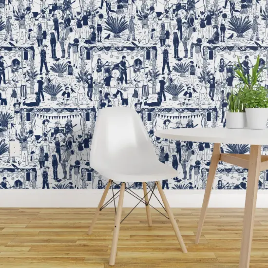 Non-Pasted Wallpaper 2FT Wide Music Musicians Concert Band Rock Punk Festival Toile De Jouy Alternative Classic Traditional Wallpaper by Spoonflower {1}