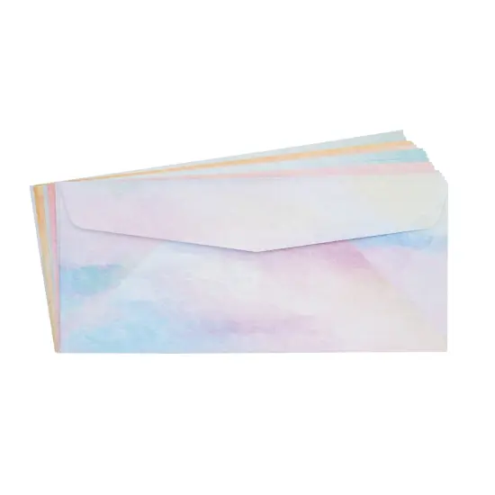 Watercolor Stationery Paper and Envelopes Set, 6 Assorted Colors (8.5 x 11 In, 48 Sheets and 24 Envelopes Set) Multicolor {6}