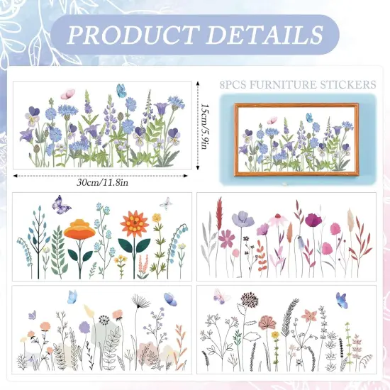 Sheets Vintage Wildflower Butterfly Rub on Transfers for Furniture {2}