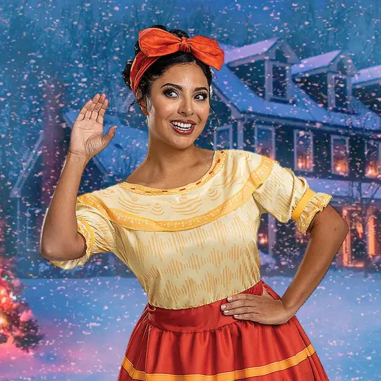 Teen Girls Dolores Costume from Encanto with Dress and Headband {2}