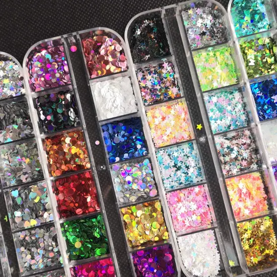4 Boxes Holographic Nail Sequins {4}