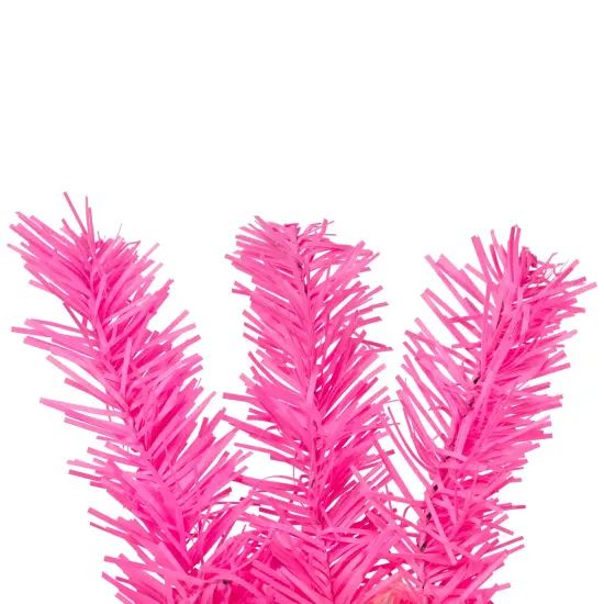 Northlight Pre-Lit Artificial Pine Christmas Garland - 9' - Pink - Clear Lights {6}