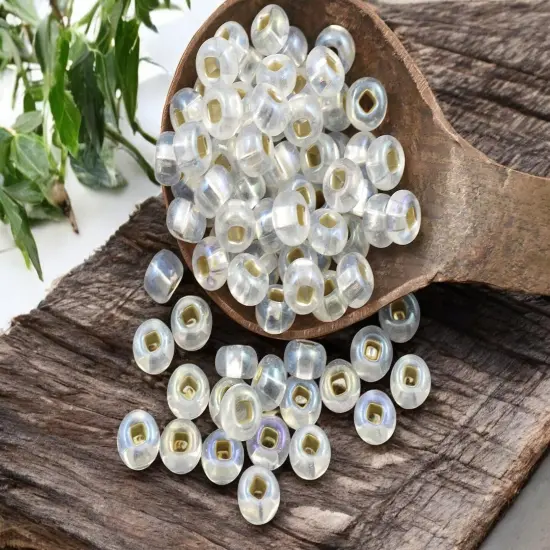 50G S/L Crystal AB Czech 2/0 Seed Beads {3}