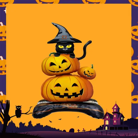 Halloween Black Cat Standing Foil Balloon Decoration F07M1-30 {1}