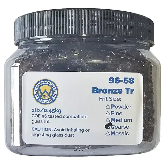 Wissmach Frit Coarse Bronze Transparent 96-58 1Lb. Jar 96 COE {2}