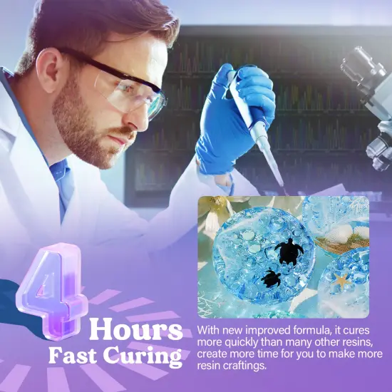 LET'S RESIN Fast Cure Epoxy Resin,Demold in 4 Hours,72OZ Upgrade Quick Drying & Crystal Clear Resin,Bubble Free Epoxy Resin for Craft,Art, Resin Supplies with Resin Dye, Resin Cup,Stir Stick {2}