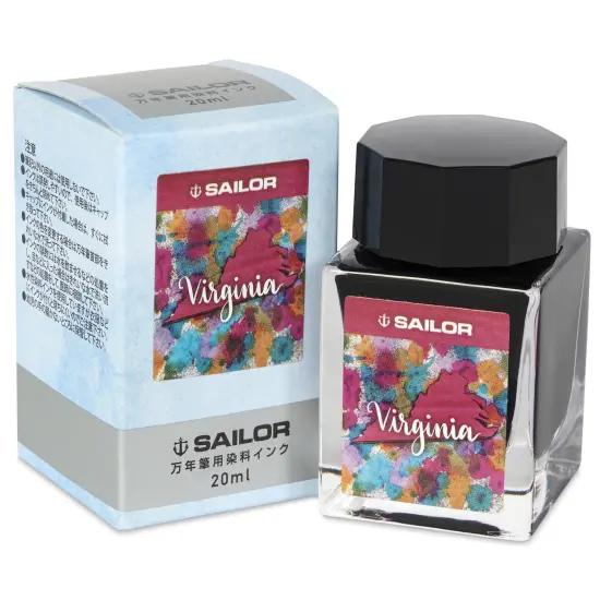Sailor USA State Ink - Virginia, Red, 20 ml {1}