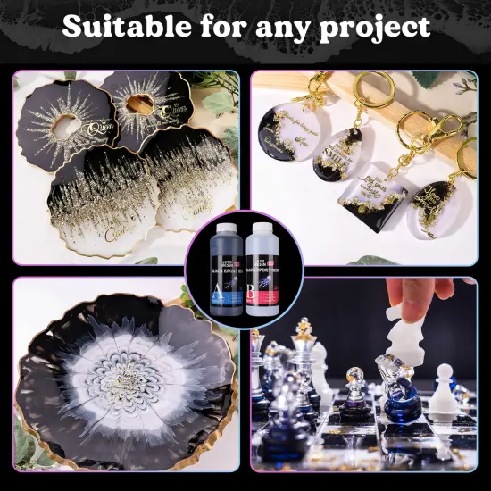 LET'S RESIN EPOXY RESIN Black Resin Epoxy,44OZ Bubble Free & High-Gloss Epoxy Resin Kit,Self Leveling Resin and Hardener for Art Crafts,Jewelry Making,Resin Molds {3}