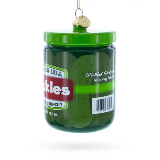 Kosher Dill Pickles Jar Glass Christmas Ornament {3}