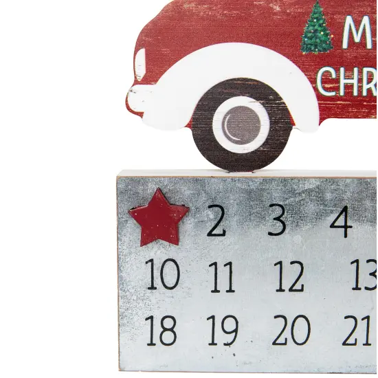 Northlight Merry Christmas Truck Wooden Advent Calendar - 9" Red {7}