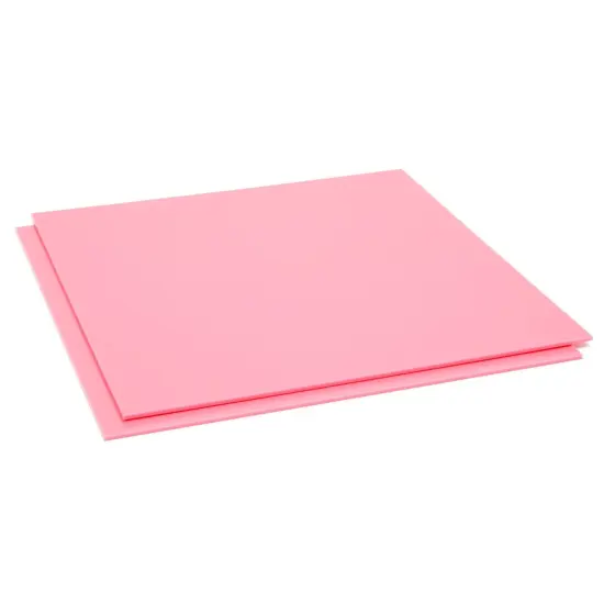 2-Pack Opaque Cast Acrylic Sheet, 1/8-Inch Thick 11.75x11.75-Inch Square Plastic Tiles for Wall Decorations, Laser Cutting, Arts and Crafts, and Custom Signs for Cafes and Boutiques (Pink) {1}