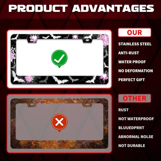 Bat Spider Web License Plate Frame Gothic {2}