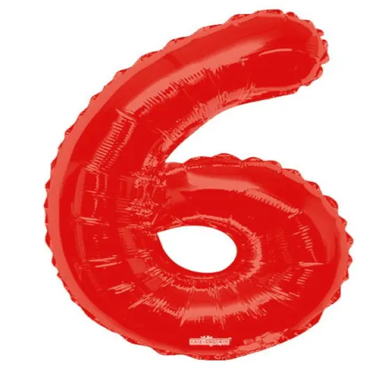 34" Numeral 6 Balloon - Red, 1ct {1}