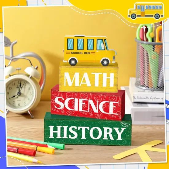 4 Pcs Back to School Table Decorations Rustic {2}