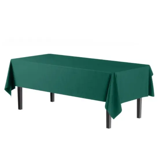 Exquisite 6-Pack Premium Plastic Tablecloth 54in. x 108in. Rectangle Plastic Table Cover Dark Green {6}