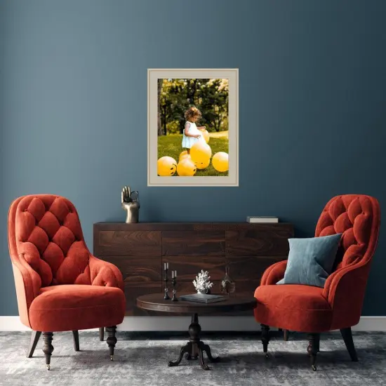 Traditional Flat Silver Panel Picture Frame Wide {4}