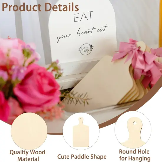 36 Pcs Mini Wooden Cutting Board for Crafts Small Charcuterie Boards Bulk(9.4" X 5.1") {4}