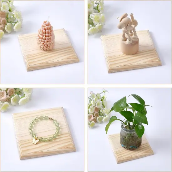 4pcs 4.7" Squares Unfinished Wooden Base {5}