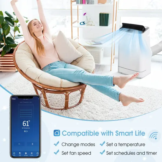 Costway 15000 BTU Portable Air Conditioner with Remote APP Control Cool Fan Heat Dehum {4}