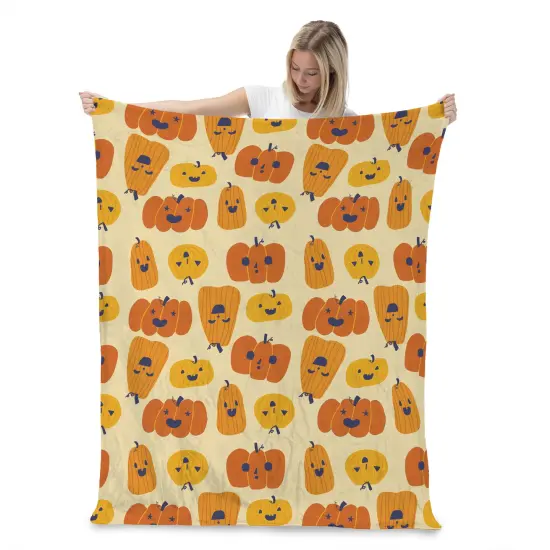 Halloween Silk Touch Throw Blanket Funky Pumpkin {2}