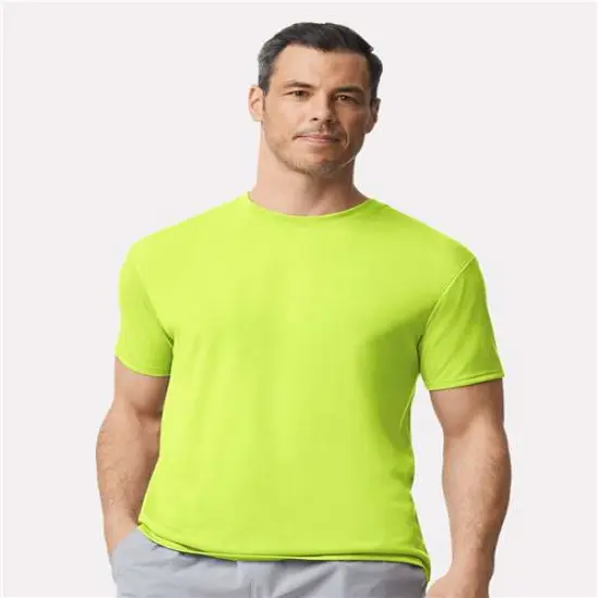 Performance short sleeve crew neck T-Shirt Safety Green {1}