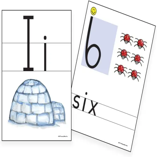 Color Alphabet Cards, Letters & Pictures, Colorful Border, School & Home {2}